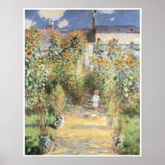 1880年、ヴェテウイルの画家の庭 ポスター