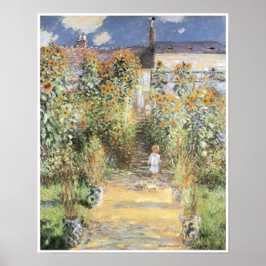 1880年、ヴェテウイルの画家の庭 ポスター (正面)