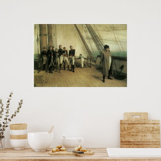 1880年HMS Bellerophonに乗船 ポスター (キッチン)