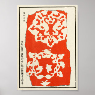 1880 中国蘭の植物画ウォールアート ポスター