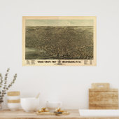 1880 Buffalo, NY Bird's-eye viewパノラママップ ポスター (キッチン)