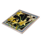 1880 Maw & Co Transferware Daffodilビクトリアンタイル タイル (側面)