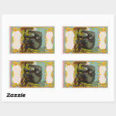 1880sパーソナライズされた象ステッ空白のカー 長方形シール (シート)