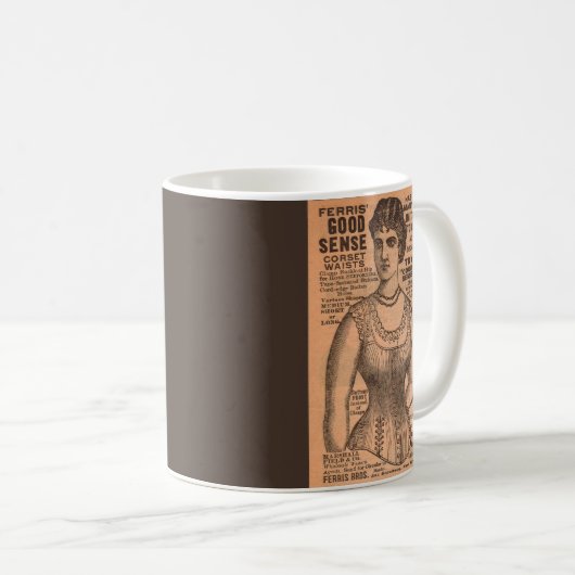 1880sフェリス・コモンセンス・コルセットと コーヒーマグカップ (正面右)