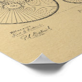 1881ヴィンテージハイホイーラー自転車特許プリント ポスター (角)