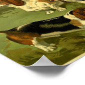 1881ヴィンテージバセットハウンズプリント ポスター (角)