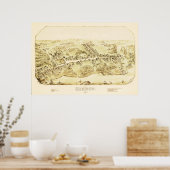 1881年よりコネチカット州マディソンのヴィンテージの地図 ポスター (キッチン)