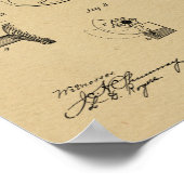 1881 Gun Revolver Patent Art Drawing Print ポスター (角)