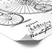1882ヴィンテージハイホイーラー自転車特許プリント ポスター (角)
