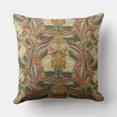 1882ヴィンテージ大きな花と離れゴールデングリーン クッション (裏面)