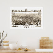 1882年マサチューセッツ州ブロクトンの地図 ポスター (キッチン)