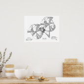 1882機飛んでいる械航空機スケッチプリント ポスター (キッチン)