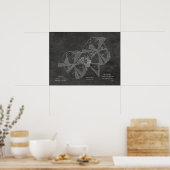 1882機飛んでいる機航空機特許スケッチプリント ポスター (キッチン)