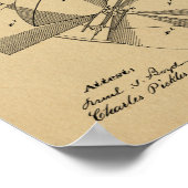 1882飛んでいる機械飛行機特許スケッチ ポスター (角)