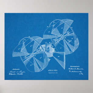 1882飛行船飛行機特許スケッチプリント ポスター