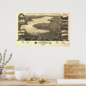 1882 Lake Geneva, WI Bird's-eye viewパノラママップ ポスター (キッチン)