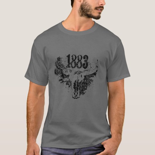1883カントリーカウボーイ女性のカーボーイ Tシャツ (正面)