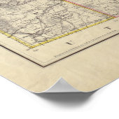 1883ワイオミングの地図 ポスター (角)