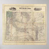 1883ワイオミングの地図 ポスター (正面)