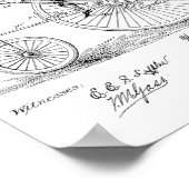 1883ヴィンテージハイホイーラー自転車特許プリント ポスター (角)