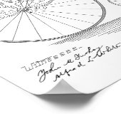 1883ヴィンテージハイホイーラー自転車特許プリント ポスター (角)
