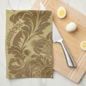 1883ヴィンテージリッチフローラタペストリーBrocadeダマスク キッチンタオル (四つ折り)