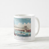 1883年からのニューヨークシティのブルックリン橋 コーヒーマグカップ (正面右)