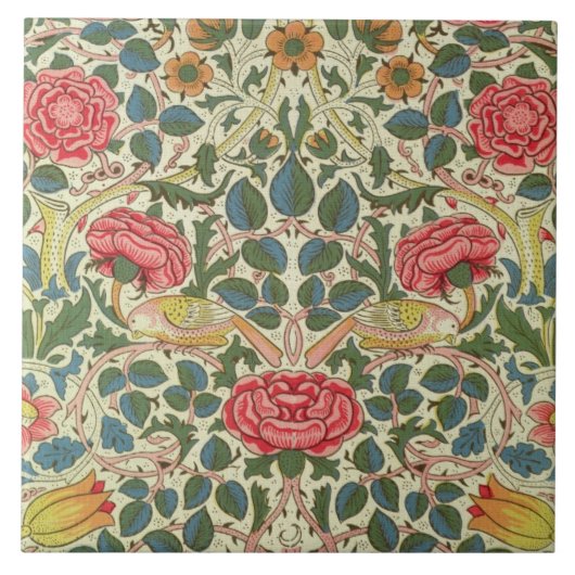 、1883年は「上がりました」(印刷された綿) タイル (正面)