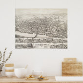 1883年ニュージャージー州ランバートビルの地図 ポスター (キッチン)