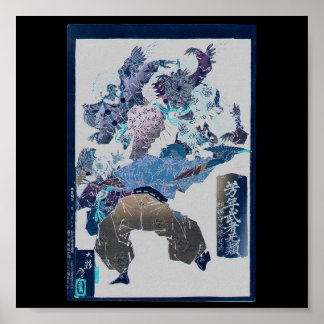 1883年頃、天狗の攻撃を受けた武士 ポスター