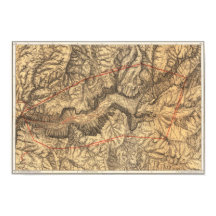 1883年 ヨセミテ国立公園地図 ヴィンテージ