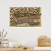 1883 Louisville, KY Bird's-eye viewパノラママップ ポスター (キッチン)