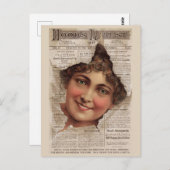 1884ボンネットの歯粉トレードカード ポストカード (正面/裏面)