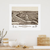 1884年からのフランクリンNHのヴィンテージ地図 ポスター (キッチン)