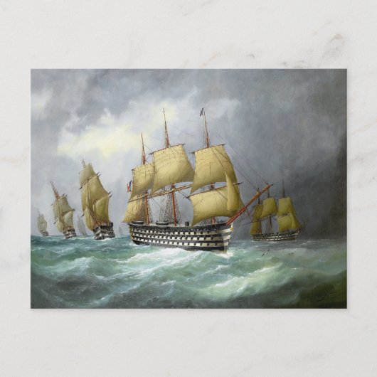 1884年初の蒸気戦艦 ポストカード (正面)