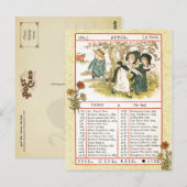 1884年4月アルマナック。雄牛のタウロス ポストカード (正面/裏面)