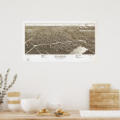 1884 Delavan, WI Birds Eyeパノラママップ ポスター (キッチン)