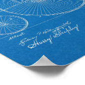 1885ハイホイーラー自転車デザイン特許プリント ポスター (角)