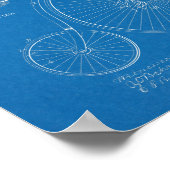 1885ハイホイーラー自転車デザイン特許プリント ポスター (角)