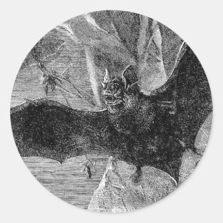 1885バンパイアこうもりイラストレーション ラウンドシール
