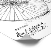 1885ヴィンテージハイホイーラー自転車特許プリント ポスター (角)
