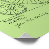 1885ヴィンテージハイホイーラー自転車特許プリント ポスター (角)