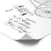 1885ヴィンテージハイホイール自転車特許プリント ポスター (角)
