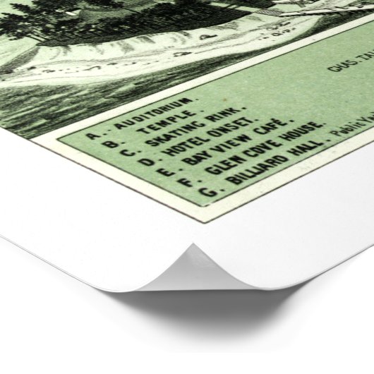 1885年からアメリカ合衆国アワーハムのベイグローブを始めた地図 ポスター (角)