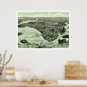 1885年からアメリカ合衆国アワーハムのベイグローブを始めた地図 ポスター (キッチン)