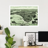 1885年からアメリカ合衆国アワーハムのベイグローブを始めた地図 ポスター (ホームオフィス)