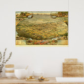 1885年アリゾナ州フェニックスの鳥瞰図 ポスター (キッチン)