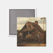1885年バ来ン・ゴッホによる農夫の家とのコテージ マグネット (正面/裏面)