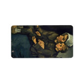 1885年ヴィンス作の膝上に子供を持つ農夫の女性 ラベル (正面)