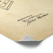 1885理容師カミソリ古いルック特許アートワーク ポスター (角)